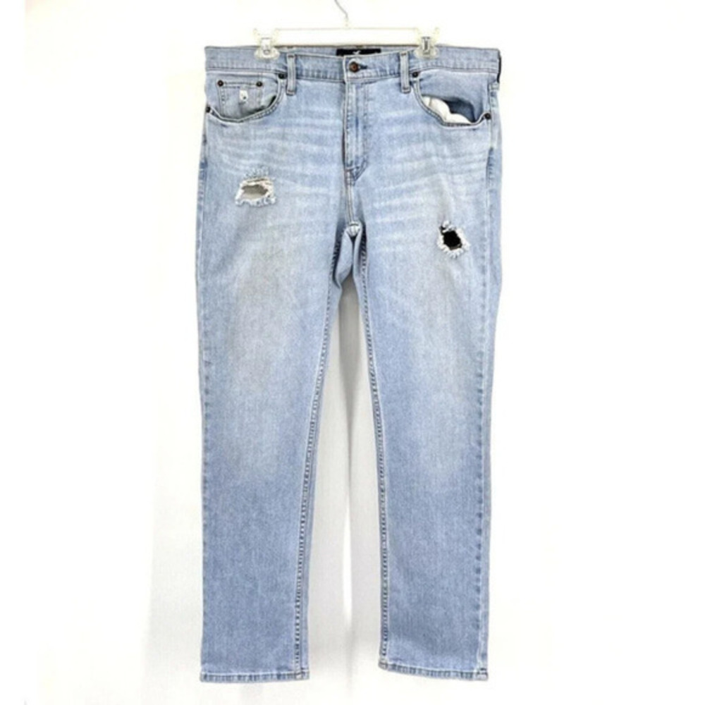 Hollister‎ Jeans Mens Size 36 x 32 Light/Med Washed Slim Straight Epic Flex